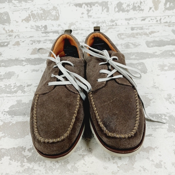 Clarks EDGEWOOD Lace Up Brown Suede Moc Toe Casual shoe - Picture 3 of 13